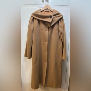 BARNEYS NEW YORK Made In Italy Womens Wool Camel Coat Size 44/10
